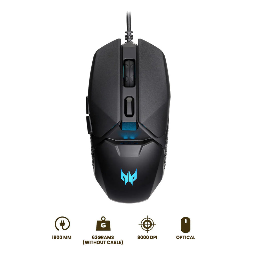 ACER PREDATOR CESTUS 327 8000 DPI 1MS POLLING RATE GAMING MOUSE