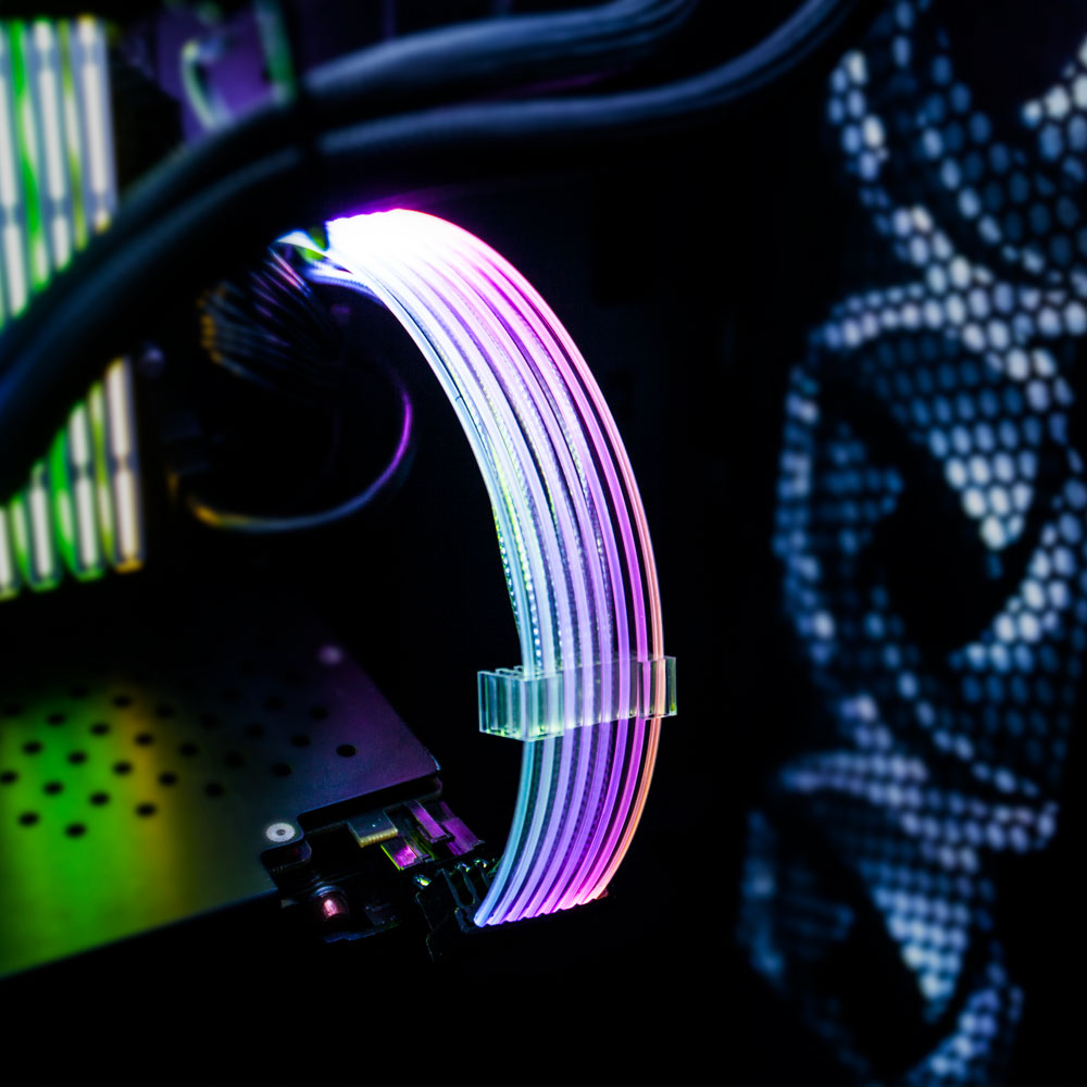 1STPLAYER STEAMPUNK 24-PIN POWER RGB PSU(MC-24PIN-01) SLEEVED EXTENSION CABLE