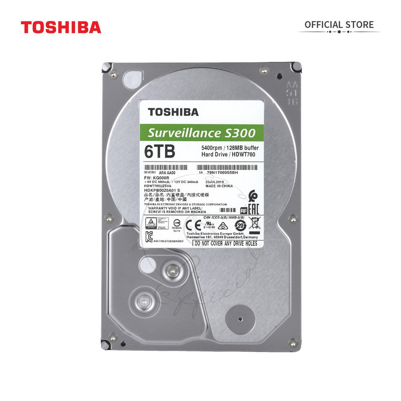 TOSHIBA S300 6TB 3.5 SURVEILLANCE INTERNAL HDD
