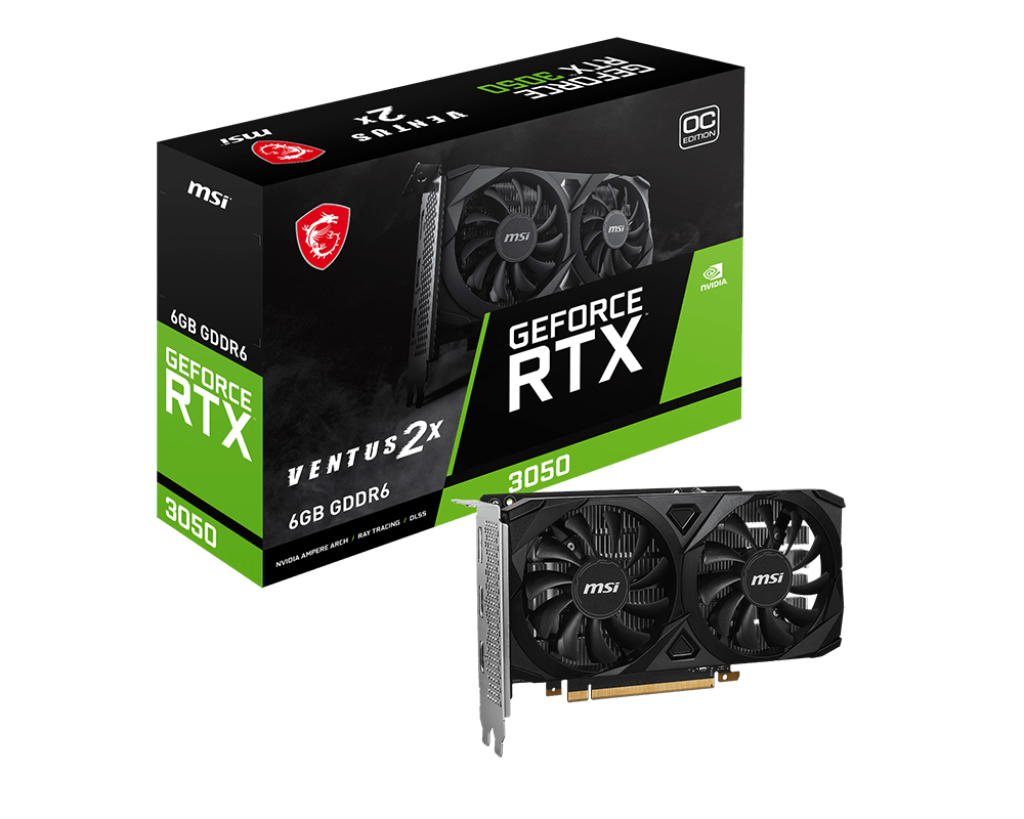 MSI GEFORCE VENTUS RTX 3050 2X 6GB GDDR6 OC GRAPHICS CARD