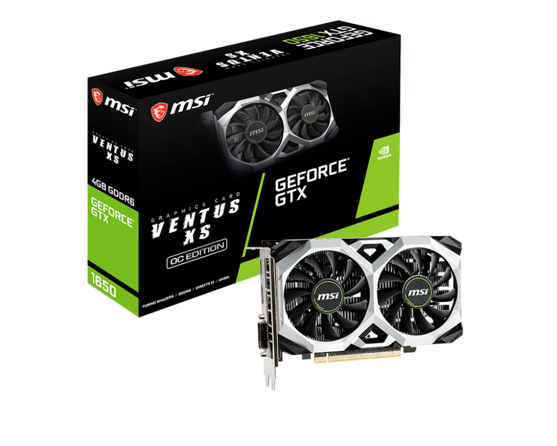 MSI GEFORE GTX1650 D6 VENTUS XS OCV3 4GB DDR6/128-BIT/DVI-D+HDMI+DP/2*FAN (2-SLOT) GRAPHICS CARD