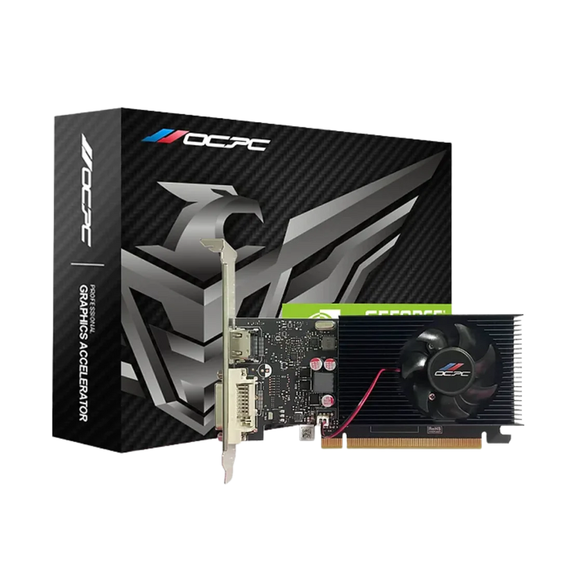 OCPC GEFORCE GT730 LOW PROFILE | 4GB-DDR3 |VGA+DVI+HDMI |64-BIT |1*FAN GRAPHICS CARD