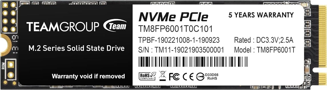 TEAMGROUP MP33 1TB SLC CACHE 3D NAND TLC NVME 1.3 PCIE GEN3X4 M.2 2280 SSD