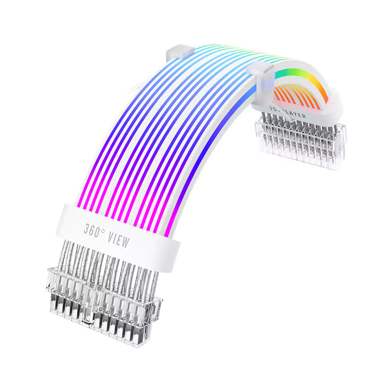 1STPLAYER CC 24-PIN ARGB NC24P PSU EXTENSION CABLE /DOUBLE SIDED LIGHTING (NC24P)