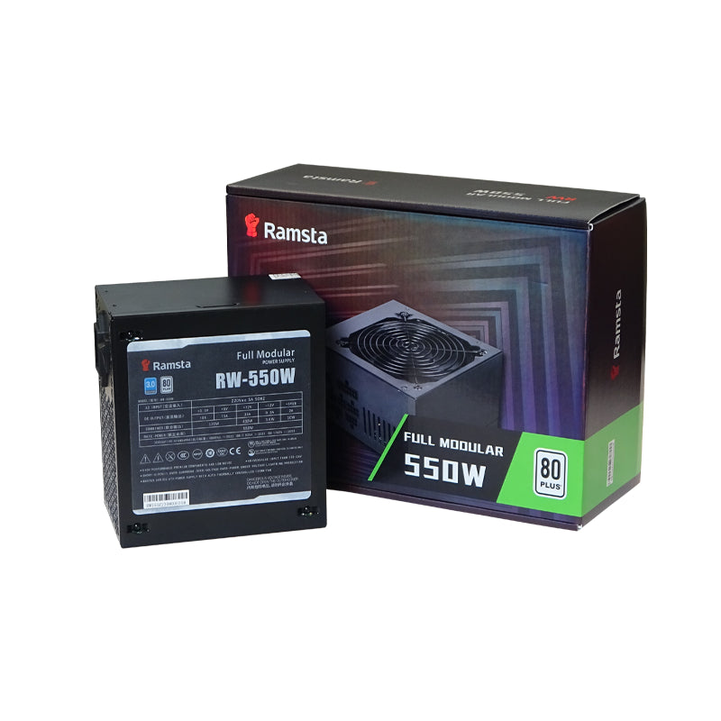 RAMSTA RW-550 80PLUS STANDARD FULL MODULAR 550WATTS POWER SUPPLY