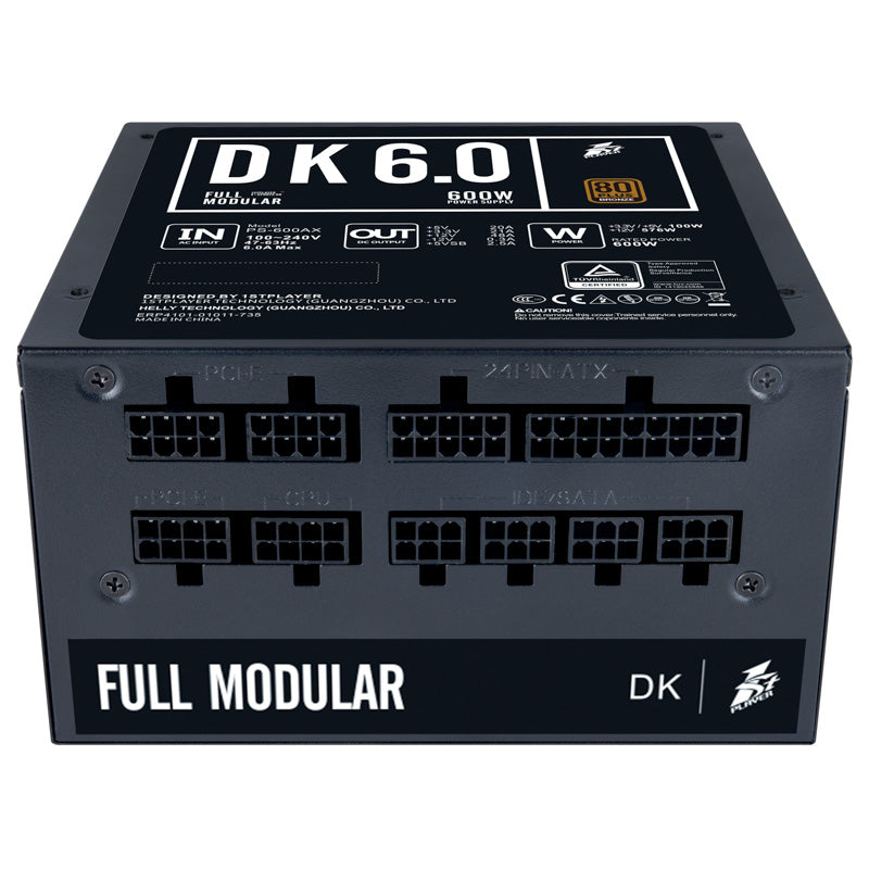 1STPLAYER DK 600W 80+ BRONZE FULL-MODULAR/FLAT CABLES/GAMING PSU (PS-600AX)