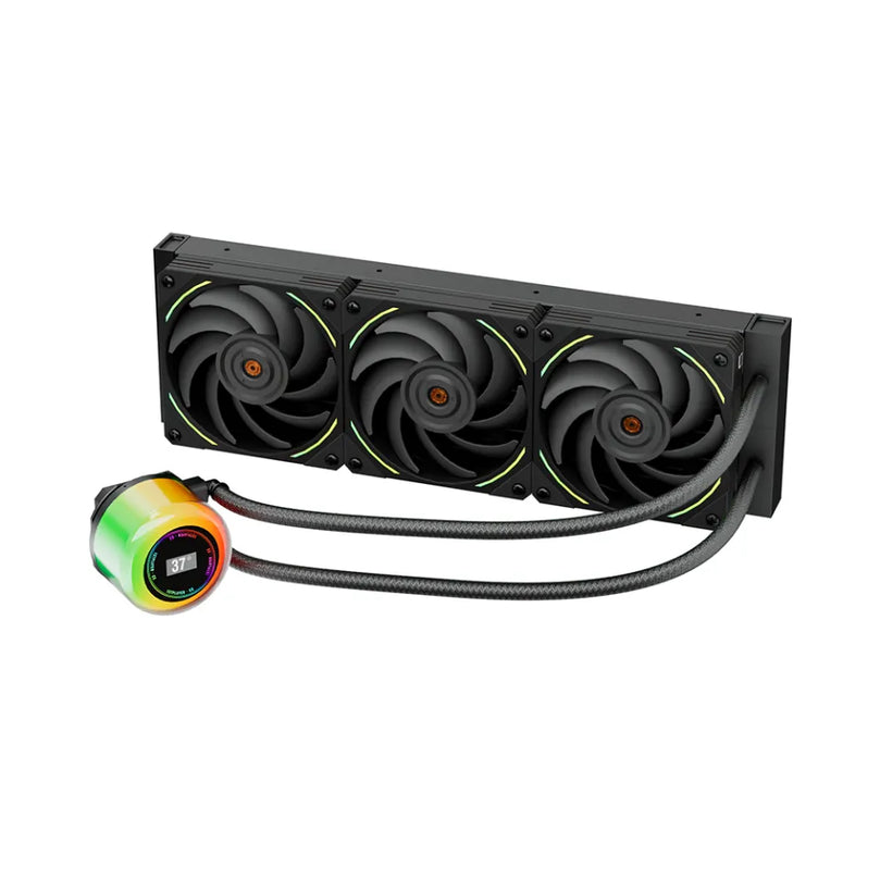 1STPLAYER CC360 ARGB AIO LIQUID CPU COOLER W/ TEMP DISPLAY/3 JAEGER FANS
