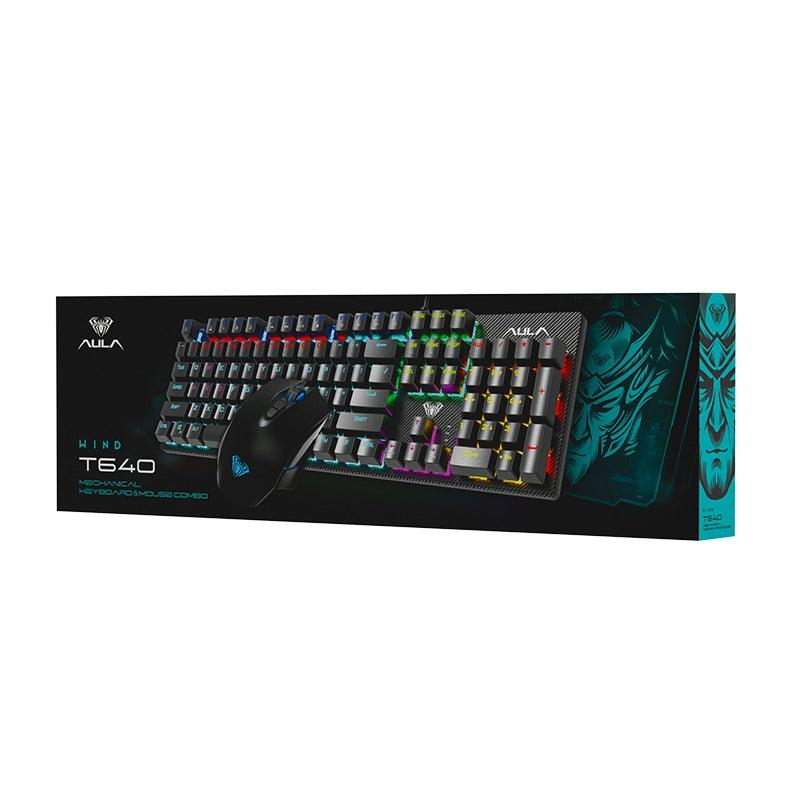 AULA T640 MECHANICAL WIRED GAMING KBM COMBO