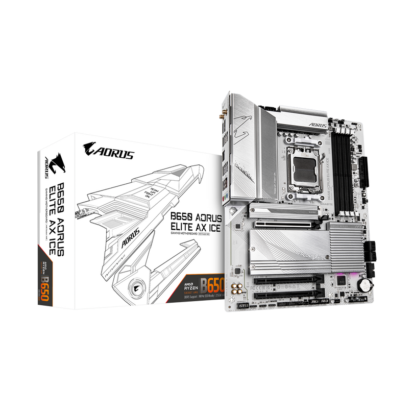 GIGABYTE GA-B650-A-ELITE-AX-ICE WHITE MOTHERBOARD