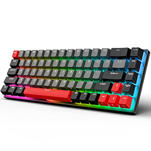 ROYAL KLUDGE RK G68,2.4GHZ WIRELESS/BLUETOOTH5.1/WIRED 65% MECHANICAL KEYBOARD
