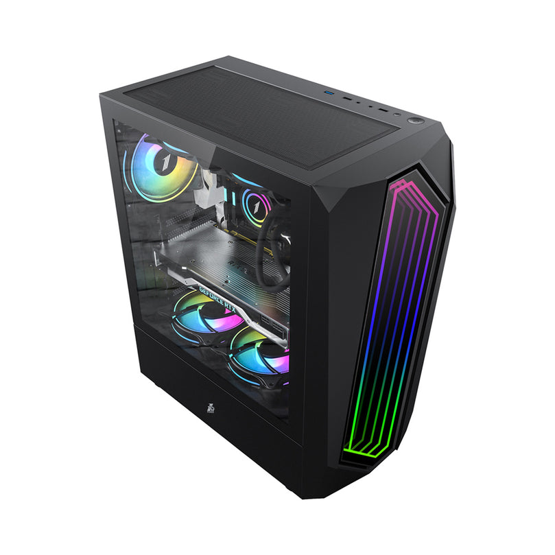 1STPLAYER INFINITE SPACE IS6 MID-TOWER GAMING CASE W/ LED STRIP FRONT/TG-SIDE/ATX