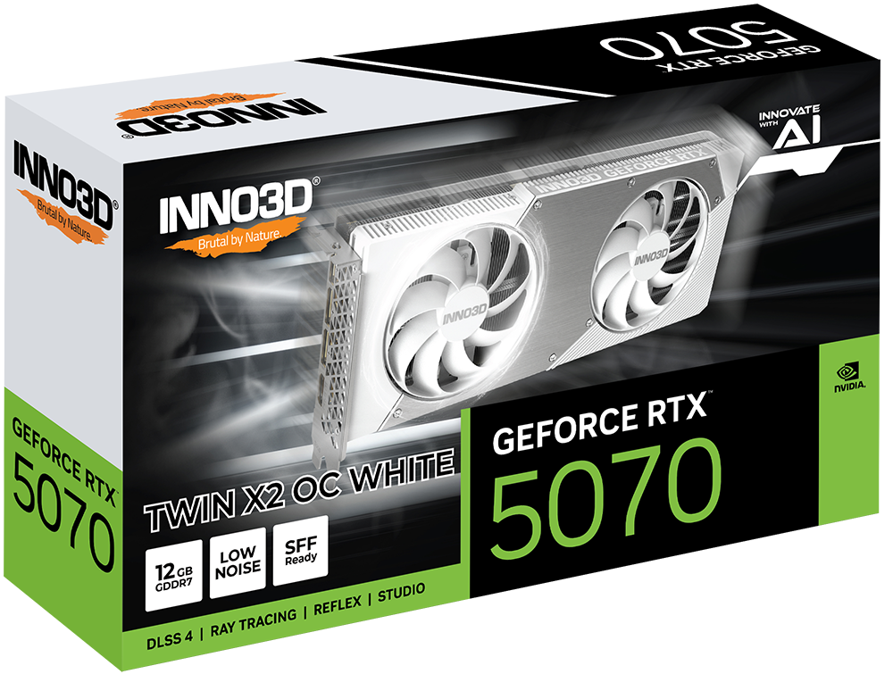 INNO3D GEFORCE RTX 5070 TWIN X2 OC 12GB WHITE GDDR7 GRAPHICS CARD
