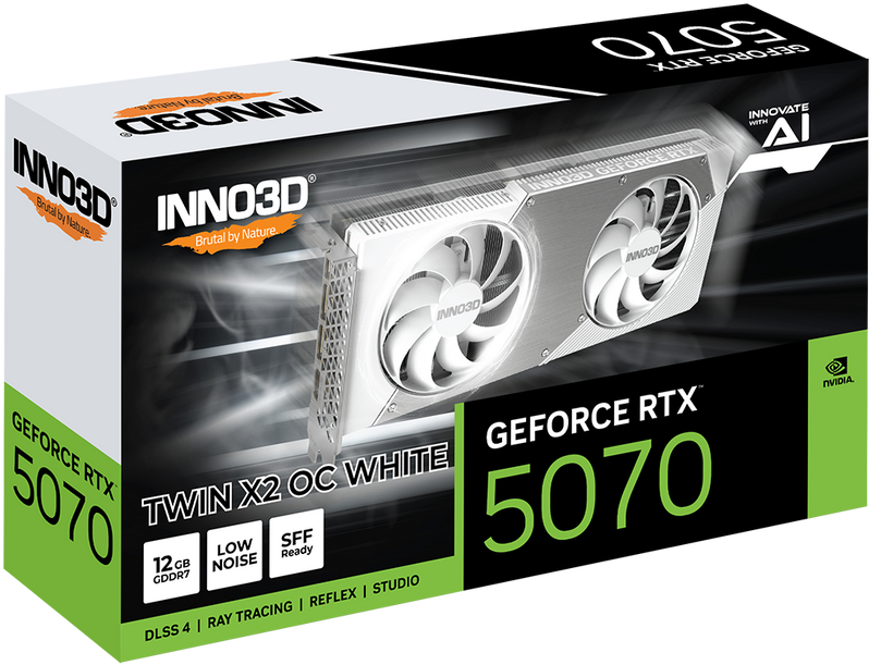 INNO3D GEFORCE RTX 5070 TWIN X2 OC 12GB WHITE GDDR7 GRAPHICS CARD