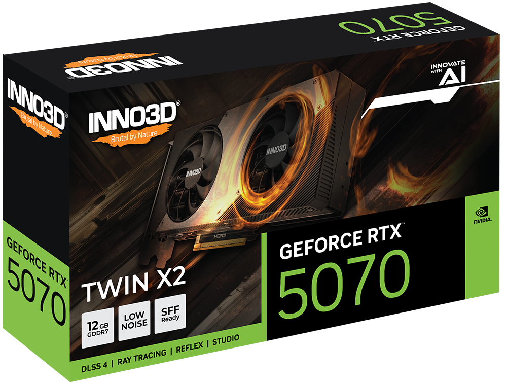 INNO3D GEFORCE RTX 5070 TWIN X2 12GB GDDR7 GRAPHICS CARD
