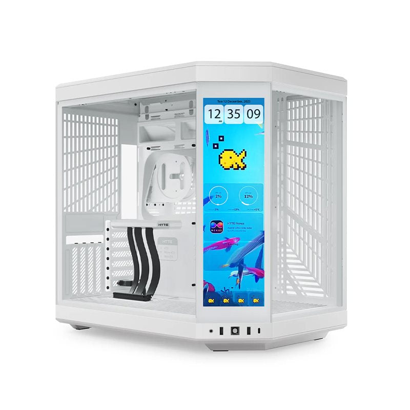 HYTE Y70 TOUCH LCD WHITE DUAL CHAMBER ATX MID-TOWER CASE