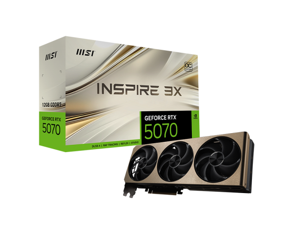 MSI GEFORCE RTX 5070 12GB INSPIRE 3X OC GDDR7 GRAPHICS CARD