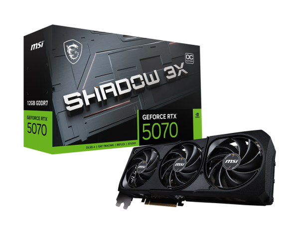 MSI GEFORCE RTX 5070 12G SHADOW 3X OC GRAPHICS CARD