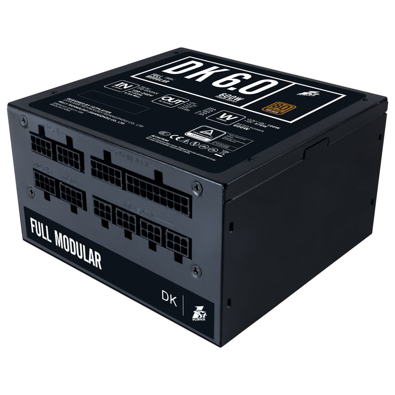 1STPLAYER DK 600W 80+ BRONZE FULL-MODULAR/FLAT CABLES/GAMING PSU (PS-600AX)