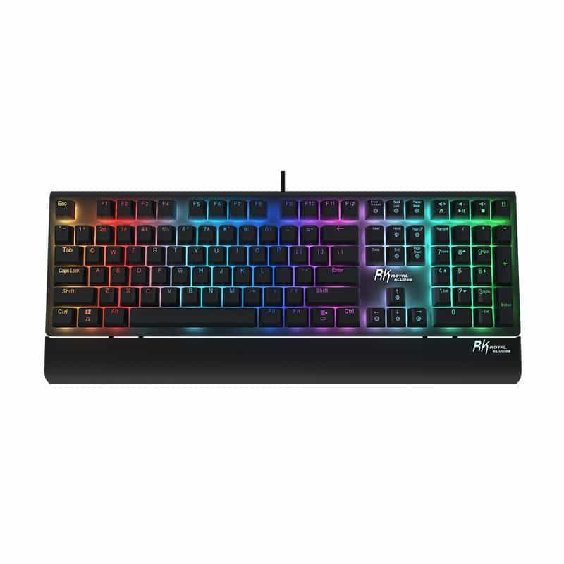 ROYAL KLUDGE S108 BLACK WIRED RGB BROWN SWITCH GAMING MECHANICAL KEYBOARD
