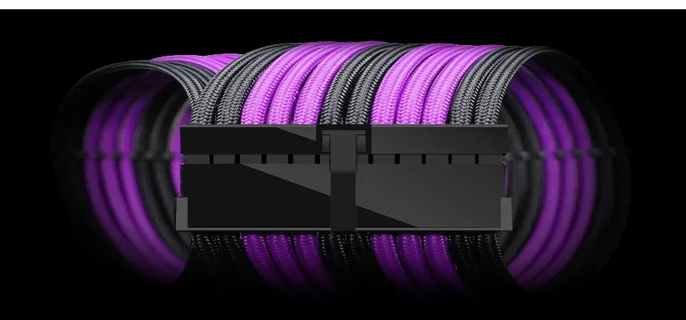 1ST PLAYER STEAMPUNK BVL-001 PSU BLACK/VIOLET SLEEVED EXTENSION CABLE KIT