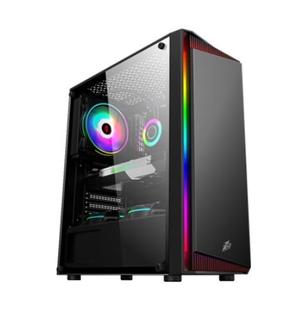 1STPLAYER RAINBOW RB-4 W/ TEMPERED GLASS M-ATX MID- TOWER GAMING CASE