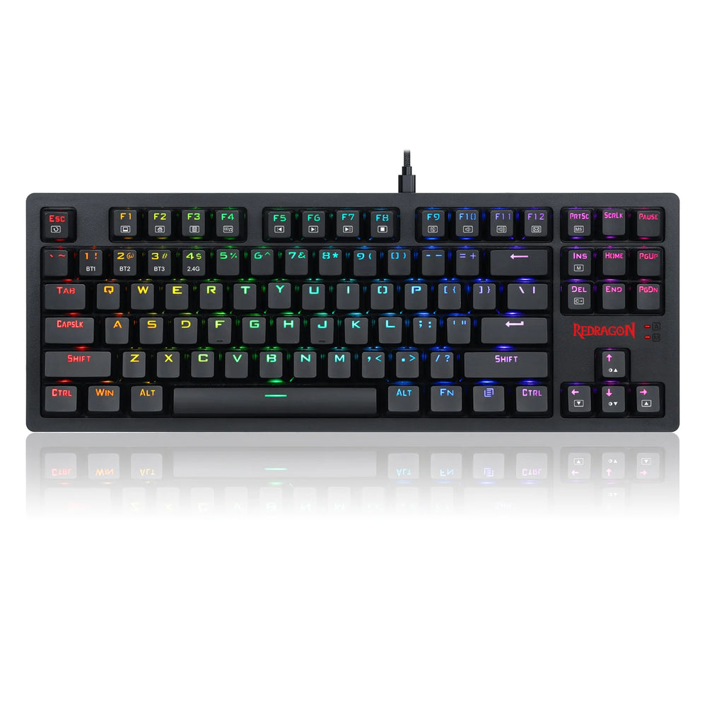 REDRAGON K598 TKL KNIGHT | WIRED/WIRELESS | BROWN SWITCHES | COMPACT 87 KEY TENKEYLESS | RGB LED BACKLIT | GAMING MECHANICAL KEYBOARD