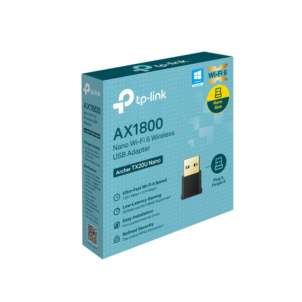 TP-LINK ARCHER TX20U NANO AX1800 NANO WI-FI 6 WIRELESS USB ADAPTER