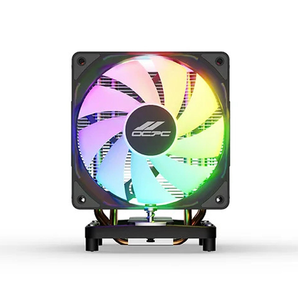 OCPC I.C.E. 120 ARGB CPU AIR COOLER 4*HEATPIPE/1*120MM- (BLACK) FAN
