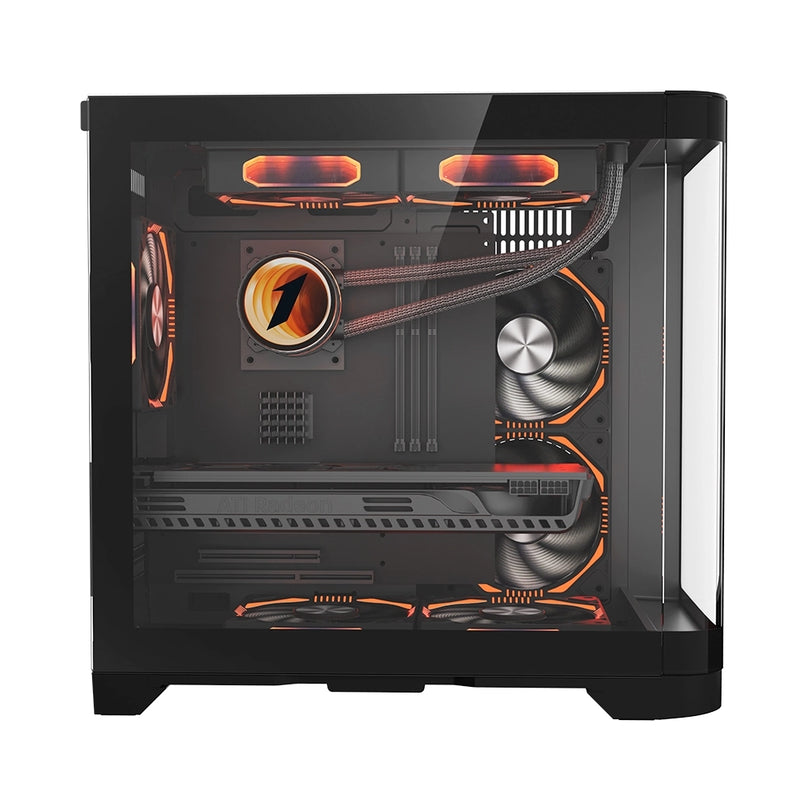 1STPLAYER UVIEW UV5 W/U-SHAPED TG/DUAL CHAMBER/24CM-TOP/M-ATX GAMING CASE
