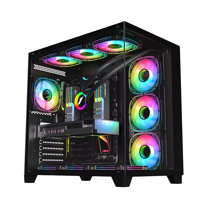 1ST PLAYER MEGAVIEW MV8-TP W/TG FRONT & SIDE/DUAL CHAMBER/ATX GAMING CASE