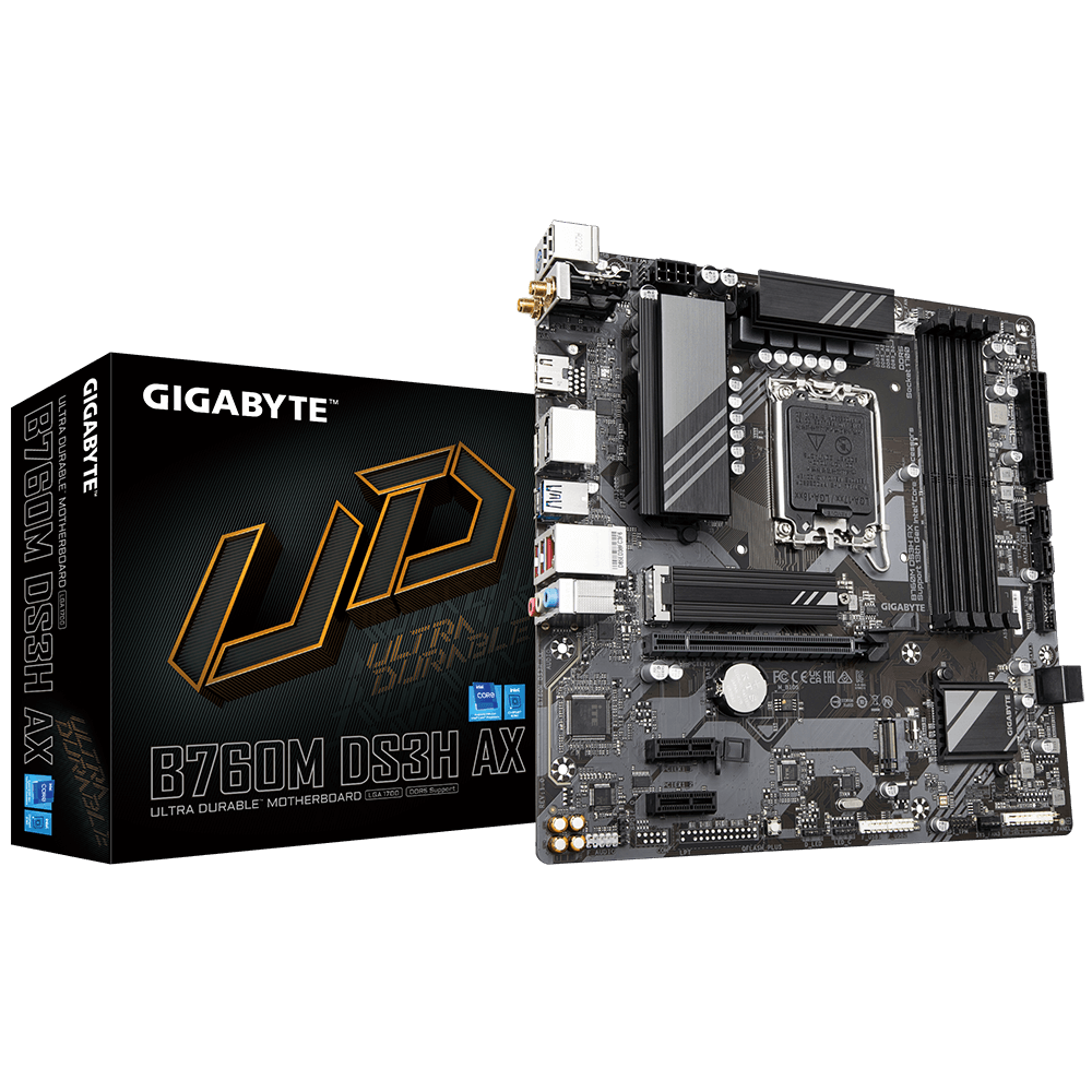 GIGABYTE B760M DS3H AX DDR5 WIFI MOTHERBOARD