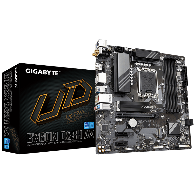 GIGABYTE B760M DS3H AX DDR5 WIFI MOTHERBOARD