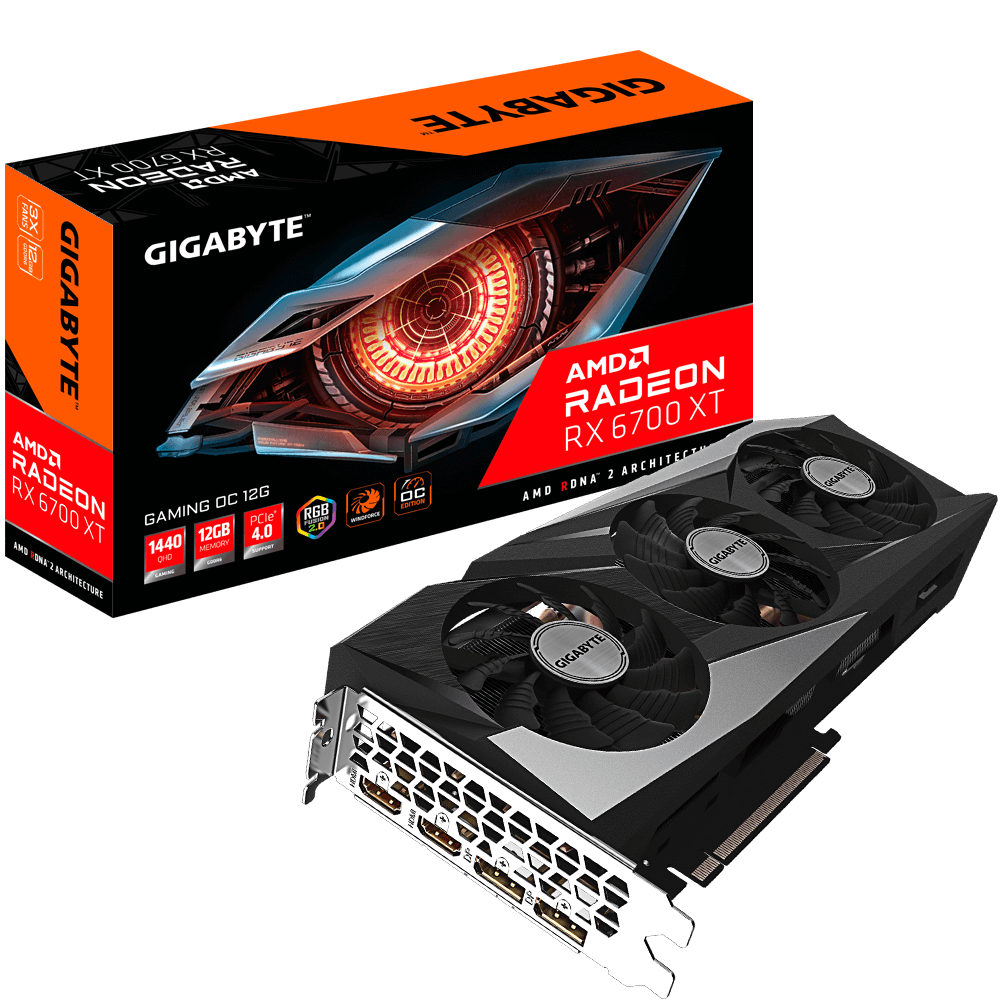 GIGABYTE RADEON RX 6700 XT GAMING OC 2GB 192-BIT GDDR6 GRAPHICS CARD