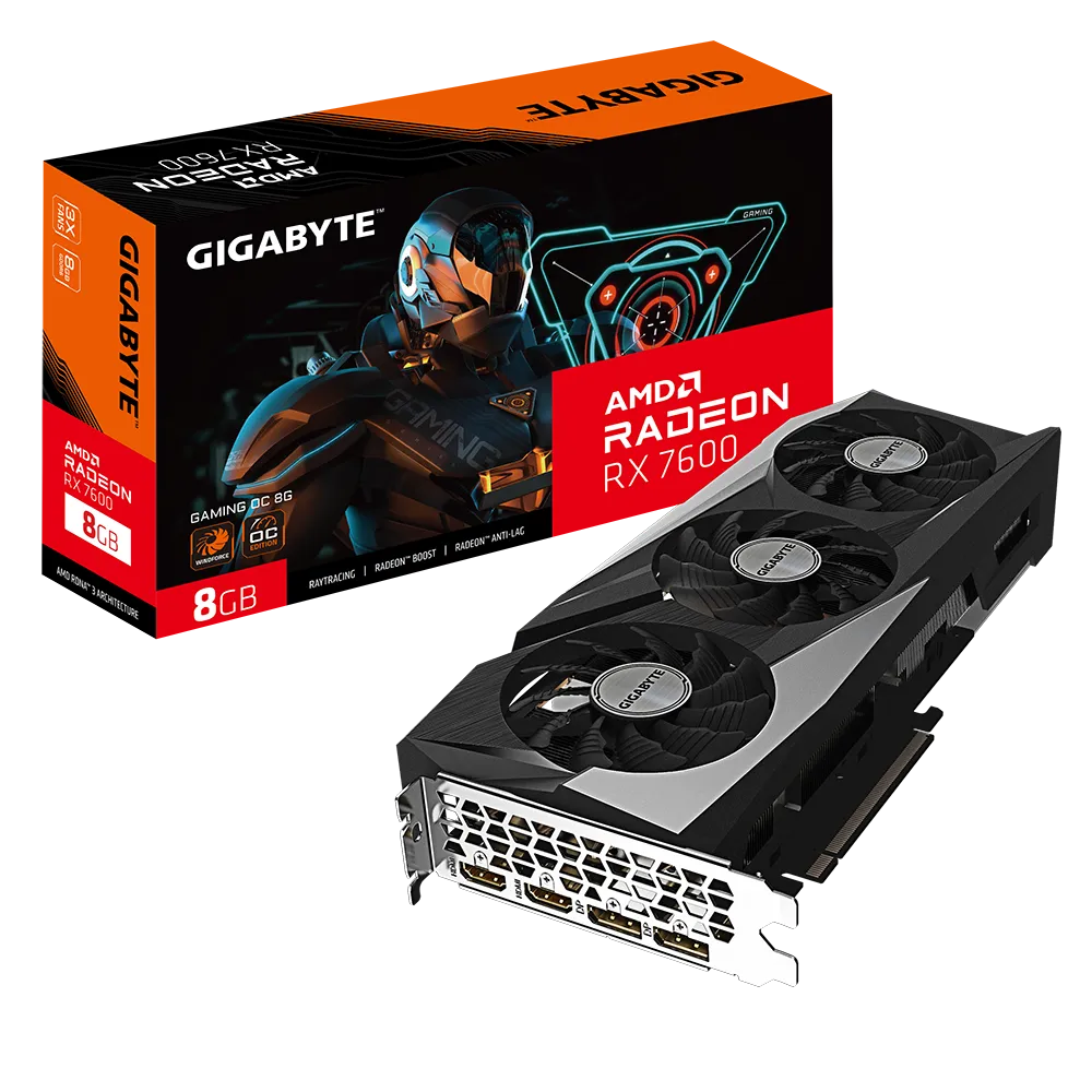 GIGABYTE RADEON RX 7600 GAMING OC 8GB GDDR6 GRAPHICS CARD