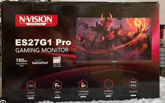 NVISION ES27G1 PRO 27 INCH FHD 180HZ CURVED GAMING MONITOR