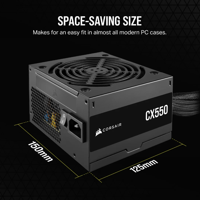 CORSAIR CX550 550WATTS 80 PLUS BRONZE CERTIFIED PSU