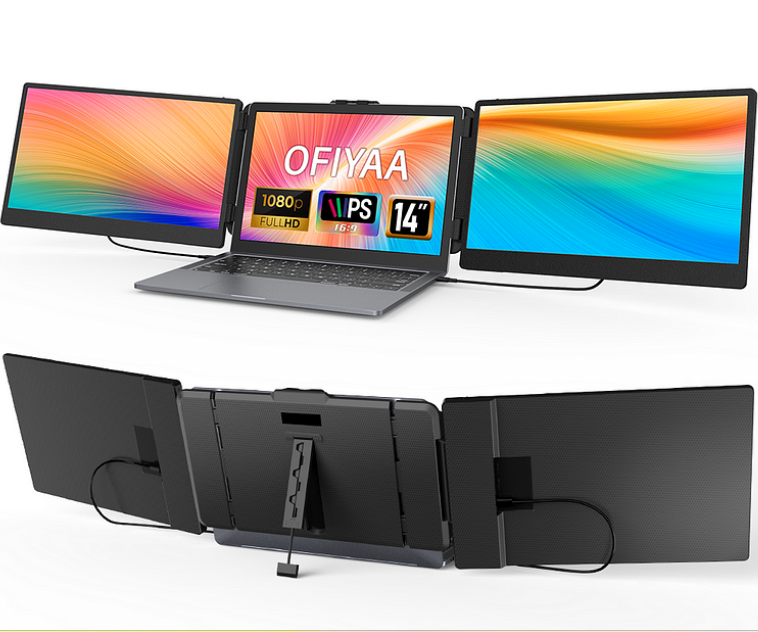 OFIYAA P2 S2 TWO SCREEN 14" PORTABLE MONITOR LAPTOP SCREEN EXTENDER