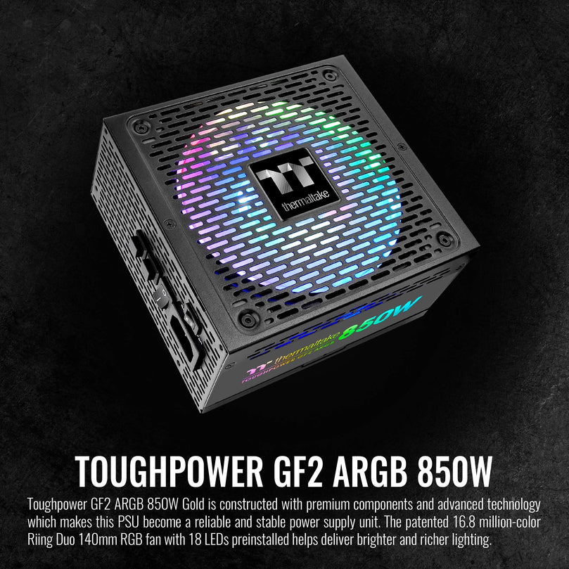 THERMALTAKE TOUGHPOWER GF2 ARGB MB SYNC 850WATTS 80+ GOLD APFC FULLY-MODULAR POWER SUPPLY