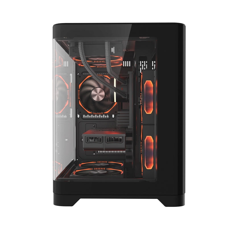 1STPLAYER UVIEW UV5 W/U-SHAPED TG/DUAL CHAMBER/24CM-TOP/M-ATX GAMING CASE