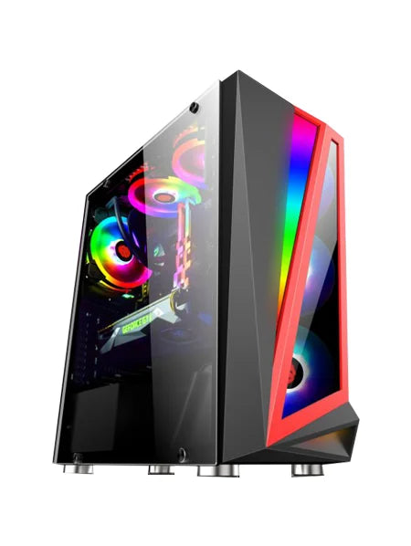 COOLMAN BLACK/RED FRONT GAMING CASE