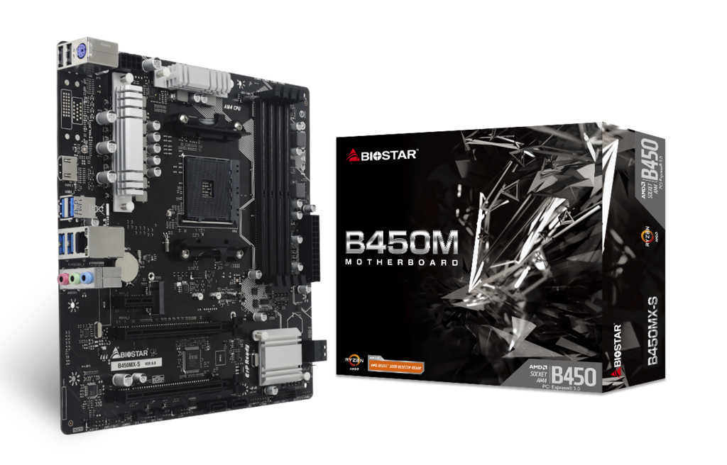 BIOSTAR B450MX-S 4 SLOT MOTHERBOARD