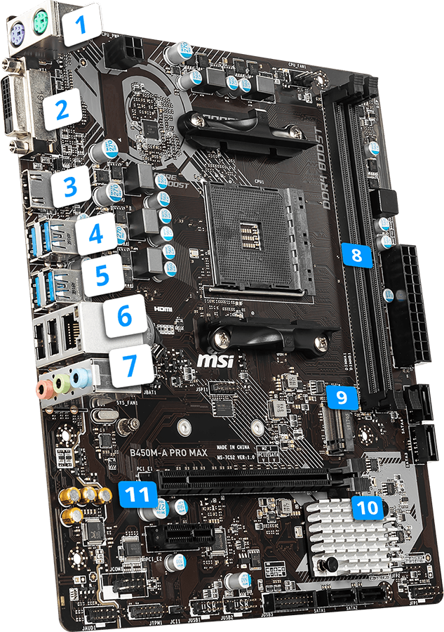 MSI B450M-A PRO MAX II AMD AM4 MOTHERBOARD