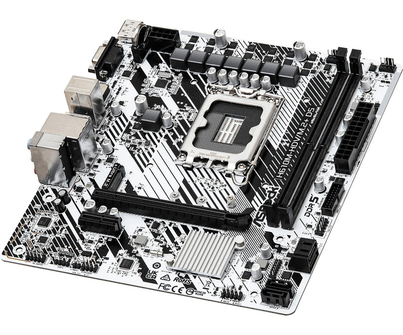 ASROCK H610M-HDV/M.2+ DDR5 WHITE MOTHERBOARD