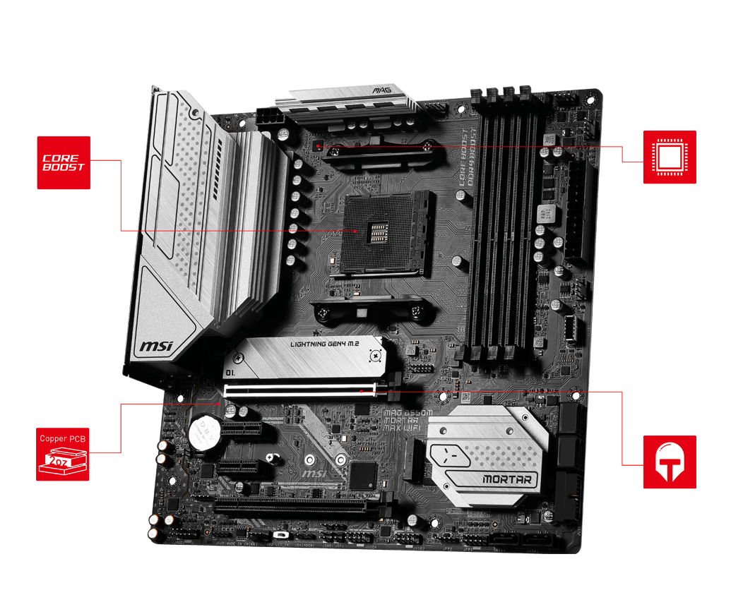MSI MAG B550M MORTAR MAX WIFI MOTHERBOARD