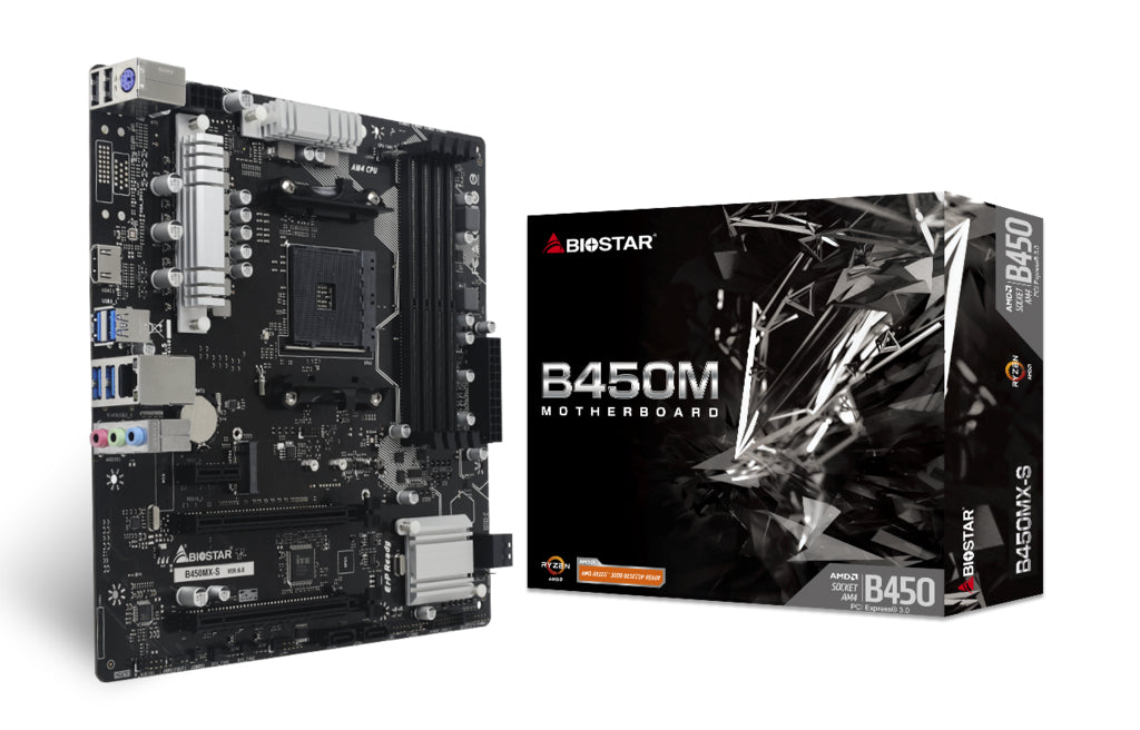 BIOSTAR B450MX-S 4 SLOT MOTHERBOARD