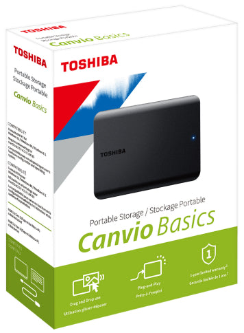TOSHIBA CANVIO BASICS 1TB 2.5" USB 3.0 PORTABLE EXTERNAL HARD DISK DRIVE