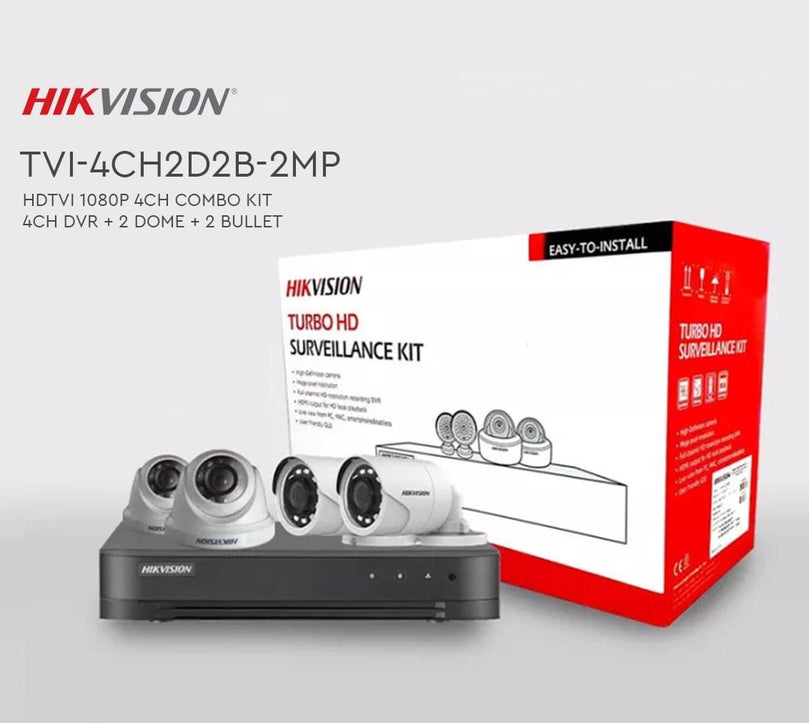 HIKVISION TVI-4CH2D2B-5MP 4 CHANNEL CCTV COMBO KIT