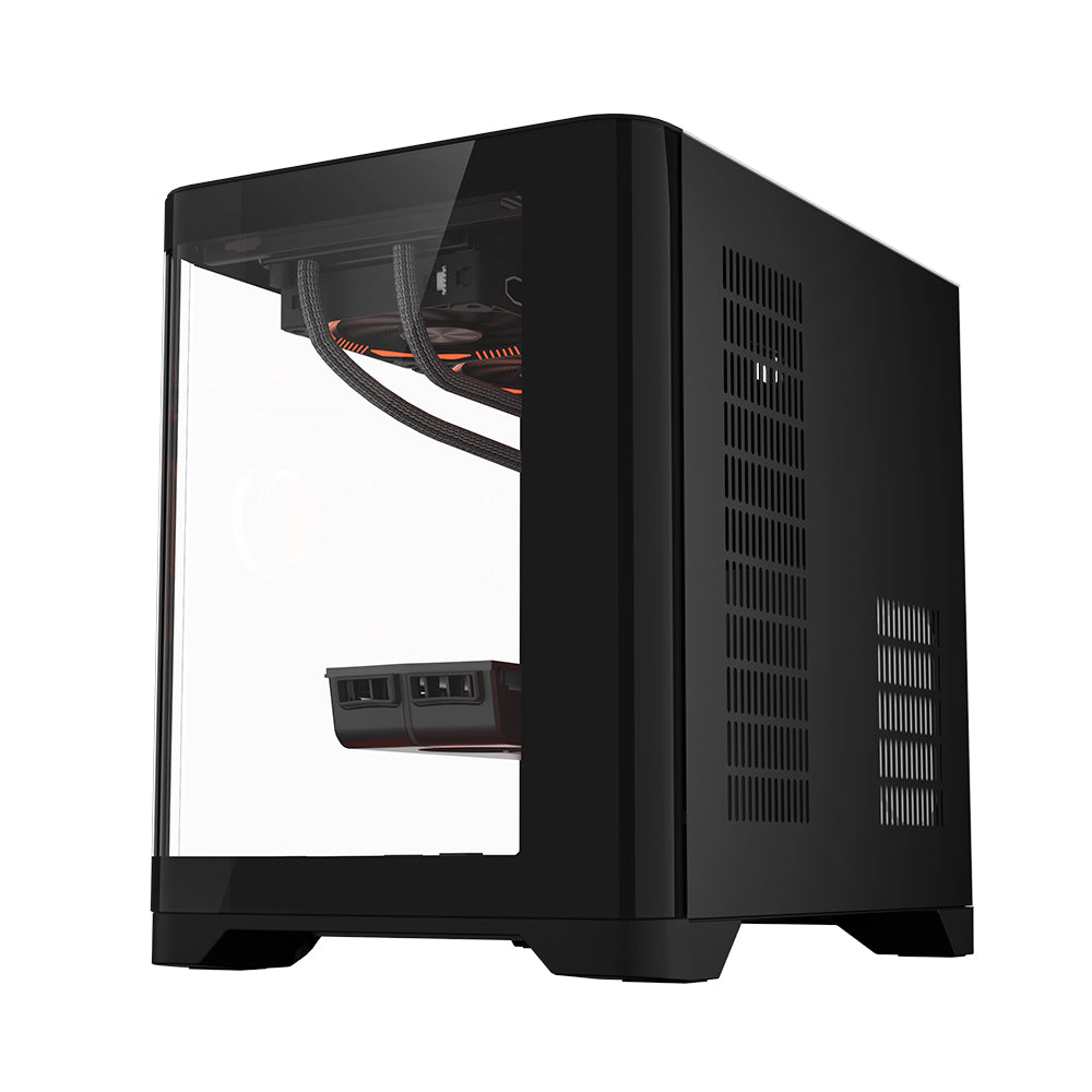 1STPLAYER UVIEW UV5 W/U-SHAPED TG/DUAL CHAMBER/24CM-TOP/M-ATX GAMING CASE