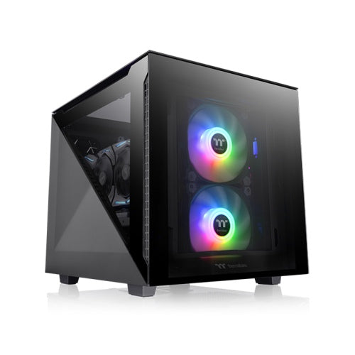 THERMALTAKE DIVIDER 200 TG M-ATX CHASSIS (LEFT & FRONT & TOP 3MM TEMPERED GLASS PANEL GAMING CASE