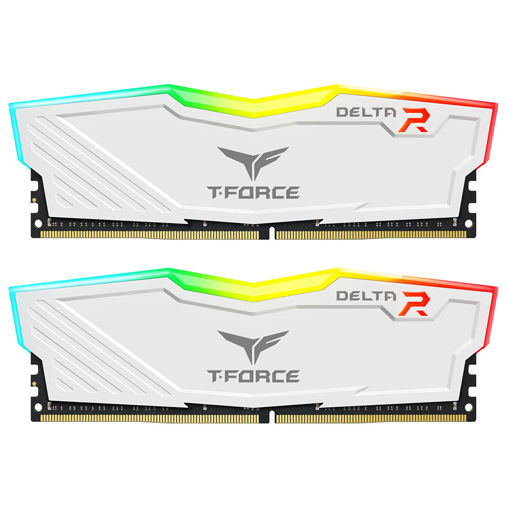 TEAMGROUP T-FORCE DELTA RGB TWIN 32GB (2X16GB) DDR4 3600MHZ CL18 WHITE DESKTOP MEMORY